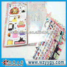 2013 fancy plastic printing cat sticker with cover for kids